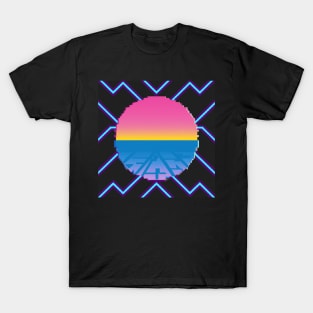 Cyber sun circle T-Shirt